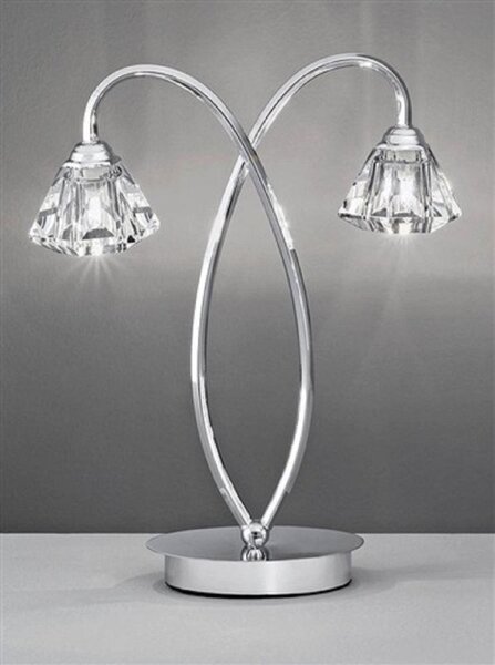T974 Twist 2 Light Chrome Table Lamp