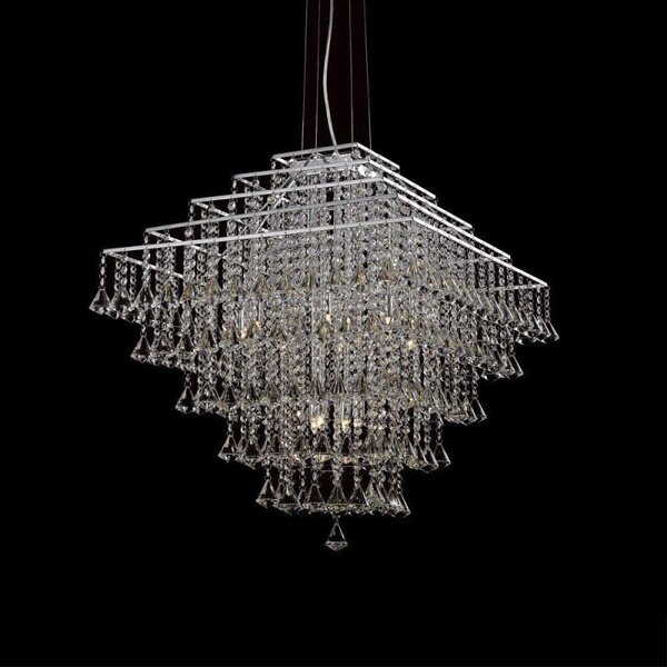 Impex CFH301171/12/CH Parma Square 12 Light Ceiling Pendant