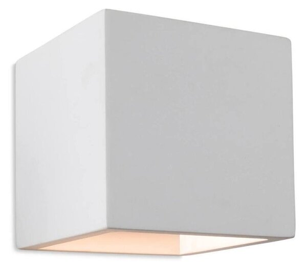 Firstlight 4902 Plaster One Light Cubed Wall Light In White