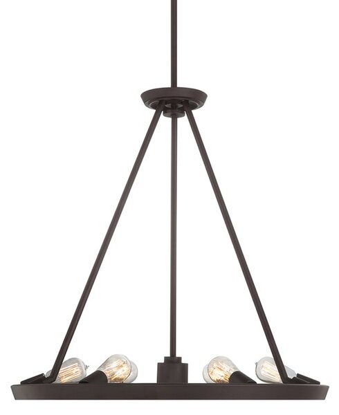 QZ-THEATERROW6WT 6 Light Western Bronze Hanging Pendant