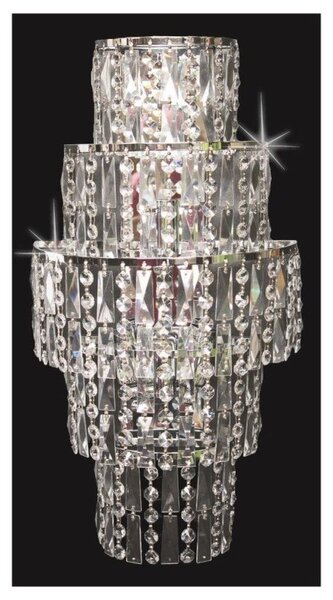 Impex CF03220/WB/CH New York 3 Light Tiered Crystal Wall Light