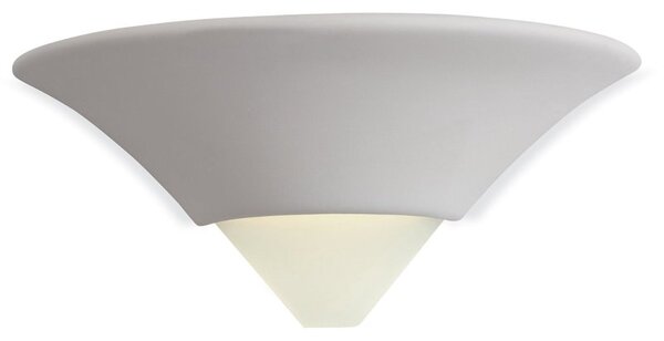 Firstlight C340UN Ceramic One Light Wall Uplighter In Plaster With Glass Base