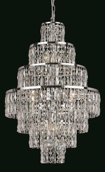 Impex CF03220/08/CH New York Modern 8 Light Crystal Chandelier Ceiling Light