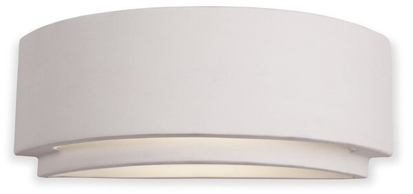 Firstlight C345UN Ceramics One Light Curved Wall Light In Plaster With Cut Out Base