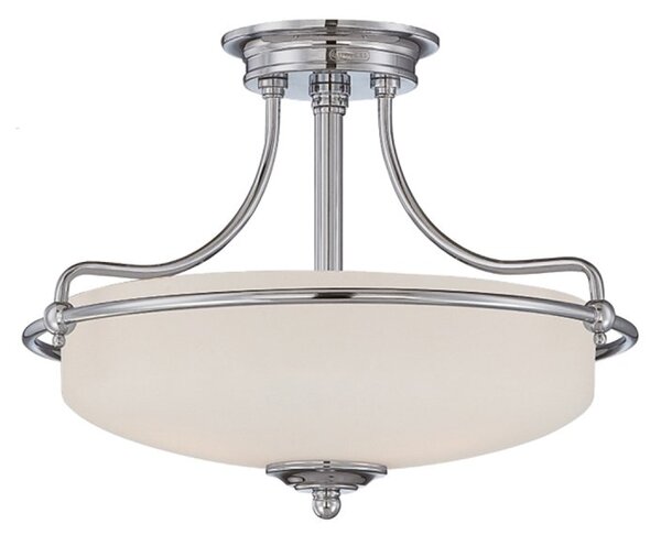 QZ/GRIFFIN/SFS C 3 Light Sml Chrome Semi Flush Ceiling Light