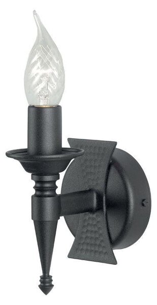 Elstead Saxon SAX1 BLK 1 Light Decorative Beaten Wall Light