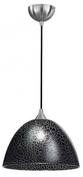 F2290/1/953 Glass Large Ceiling Pendant in Black Crackle