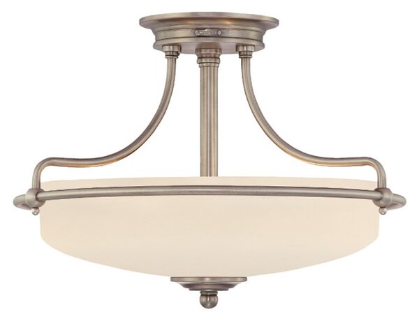 QZ/GRIFFIN/SFSAN 3 Light Sml Nickel Semi Flush Ceiling Light
