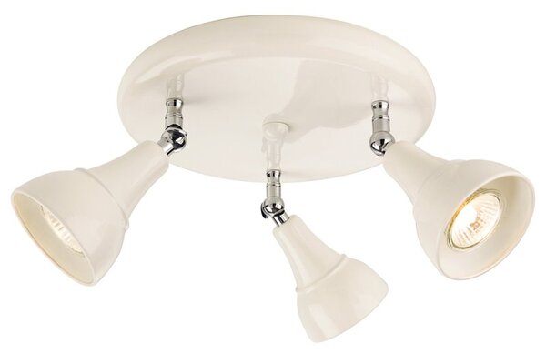 Firstlight 3466CR Country Three Light Ceiling Plate Spotlight In Cream