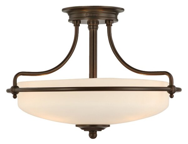 QZ-GRIFFIN-SFS-PN 3 Light Sml Bronze Semi Flush Ceiling Light