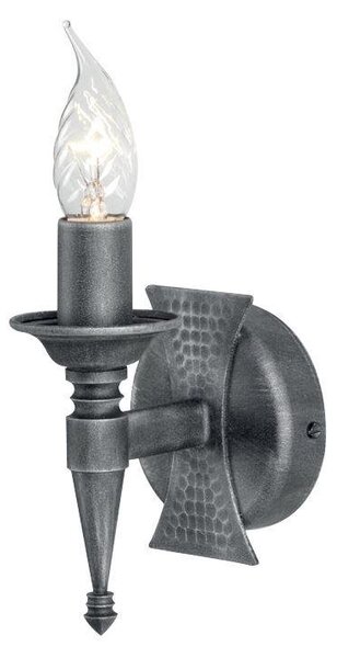 Elstead Saxon SAX1 BLK/SIL 1 Light Beaten Wall Light