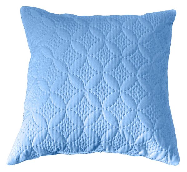 Homescapes Ultrasonic Blue Quilted Embossed Cushion Cover, 40 x 40 cm