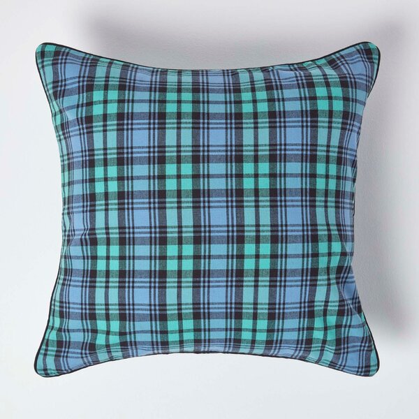 Homescapes Cotton Black Watch Tartan Cushion Cover, 60 x 60 cm