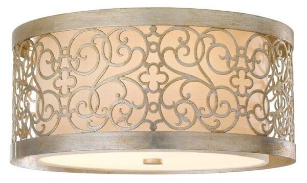 FE/ARABESQUE/F 2 Light Silver Leaf Flush Ceiling Light
