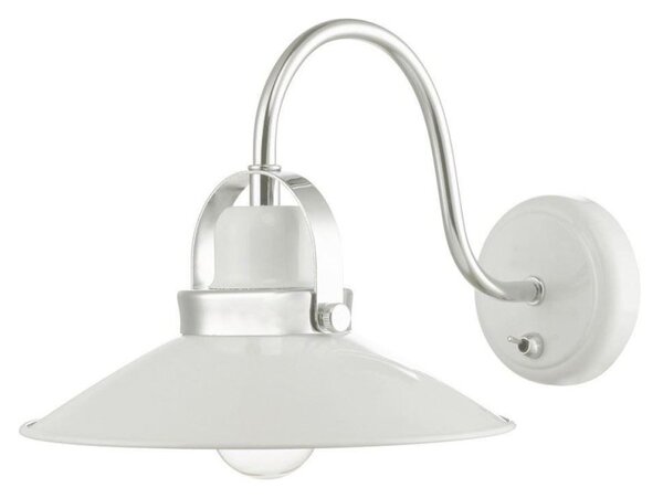 Dar LID072 Liden One Light Wall Light In White And Polished Chrome