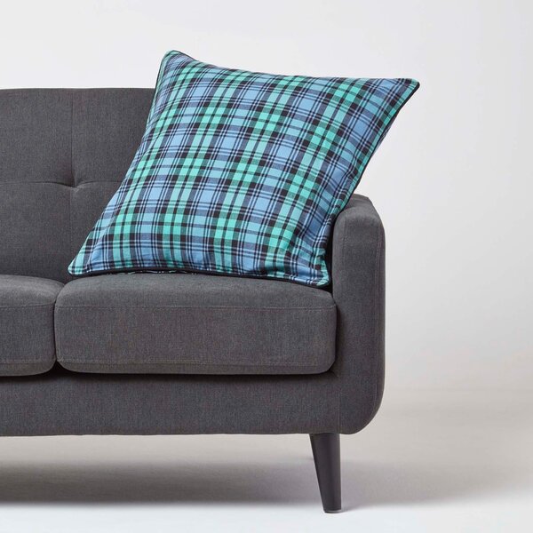 Homescapes Cotton Black Watch Tartan Cushion Cover, 60 x 60 cm