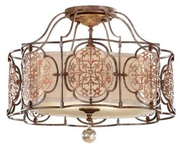 FE/MARCELLA/SF Marcella 3 Light S/Flush Bronze Ceiling Light