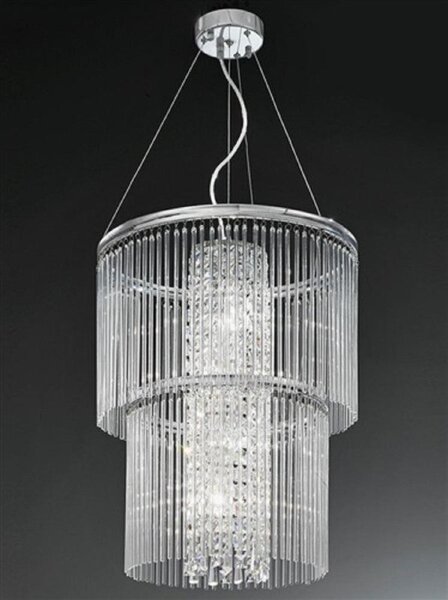 F2310/4 4 Light Crystal Tiered Ceiling Pendant