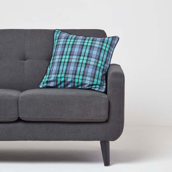 Homescapes Cotton Black Watch Tartan Cushion Cover, 45 x 45 cm