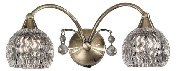 Franklite Jura FL2296/2 2 Light Bronze and Crystal Wall Light