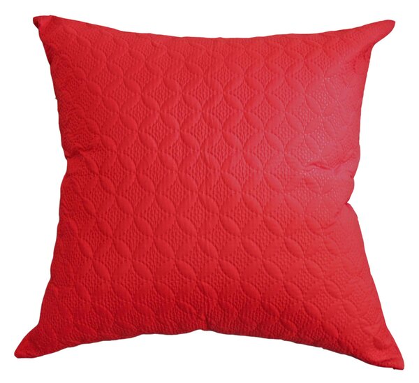 Homescapes Ultrasonic Red Quilted Embossed Cushion Cover, 80 x 80 cm