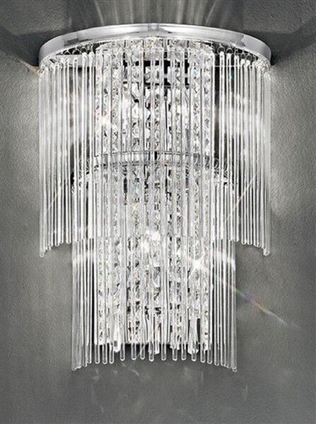 F2309/3 Chrome and Crystal Tiered Wall Light