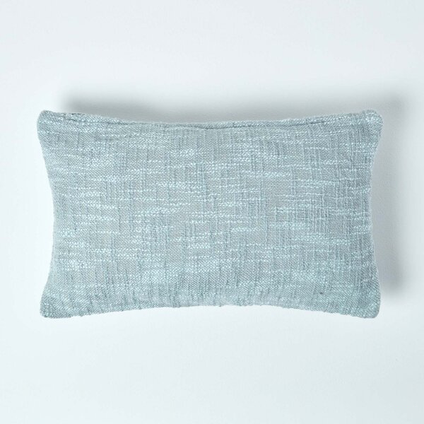 Homescapes Nirvana Cotton Grey Rectangular Cushion Cover, 30 x 50 cm