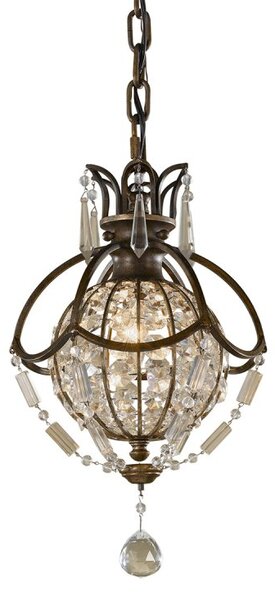 FE-BELLINI-P Bellini 3 Light Bronze/Crystal Mini Chandelier