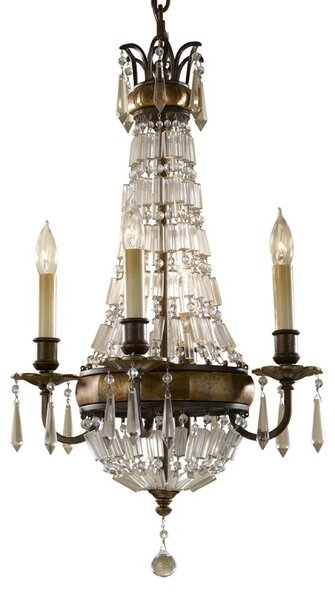 FE-BELLINI4 Bellini 4 Light Bronze & Crystal Chandelier