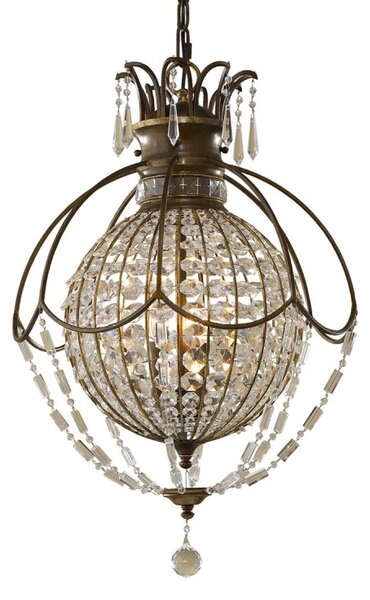FE-BELLINI3 Bellini 3 Light Bronze & Crystal Chandelier