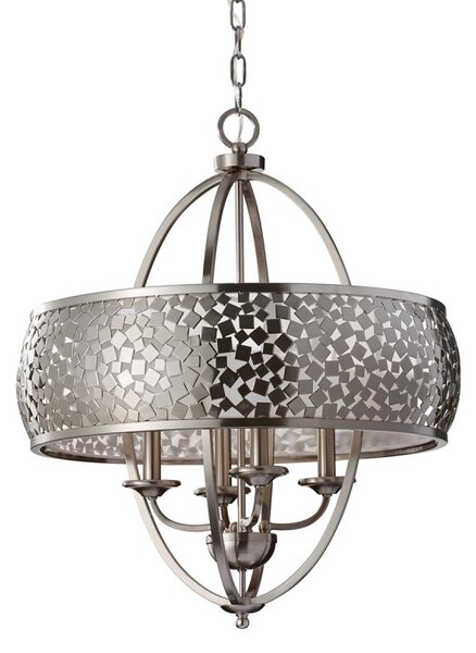 FE-ZARA4-L Zara 4 Light Brushed Steel Ceiling Pendant
