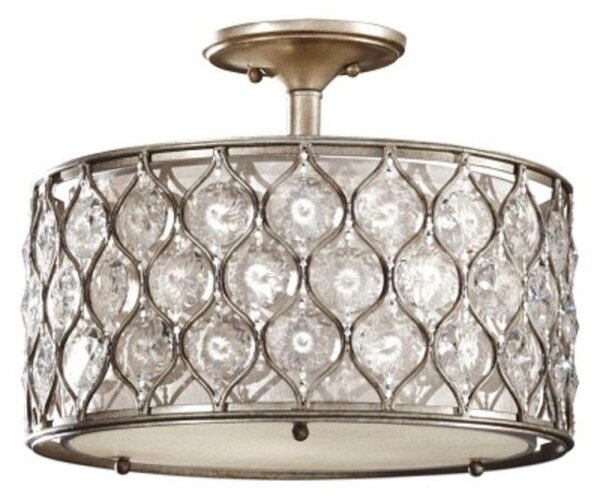 FE/LUCIA/SF Lucia 3 Light Burnished Silver Semi Flush Light