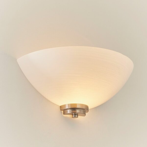 Endon WELLES-1WBSC 1 Light Grooved Glass Satin Chrome Wall Light