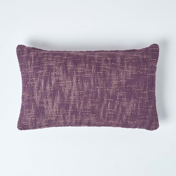 Homescapes Nirvana Cotton Mauve Rectangular Cushion Cover, 30 x 50 cm