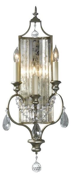 FE/GIANNA3W Gianna 3 Light Gilded Silver Wall Light