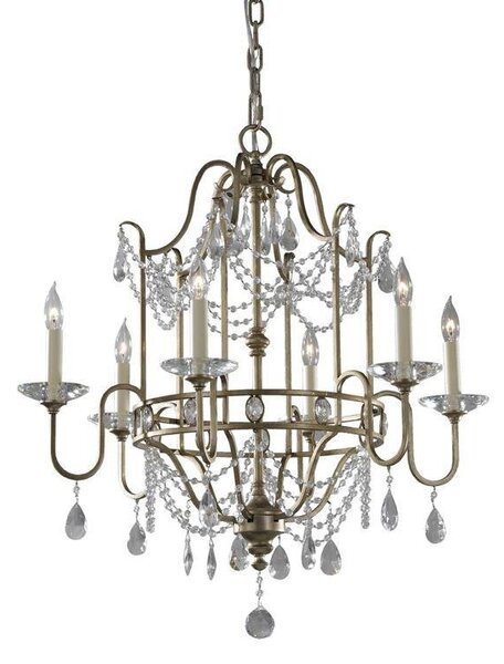 FE/GIANNA6 Gianna 6 Light Gilded Silver & Crystal Chandelier