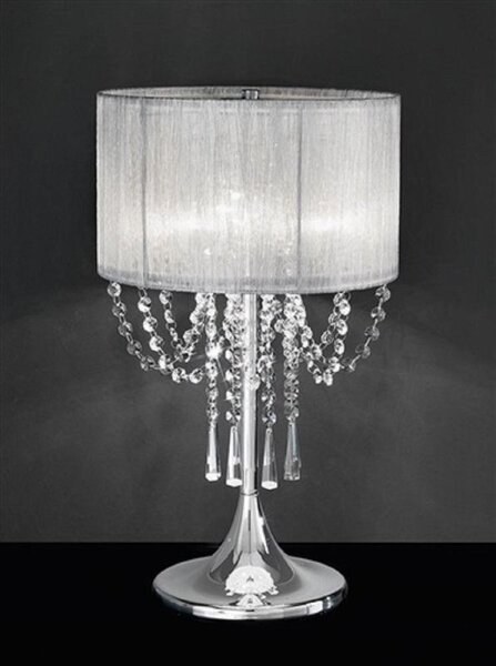 T970 3 Light Chrome and Crystal Table Lamp