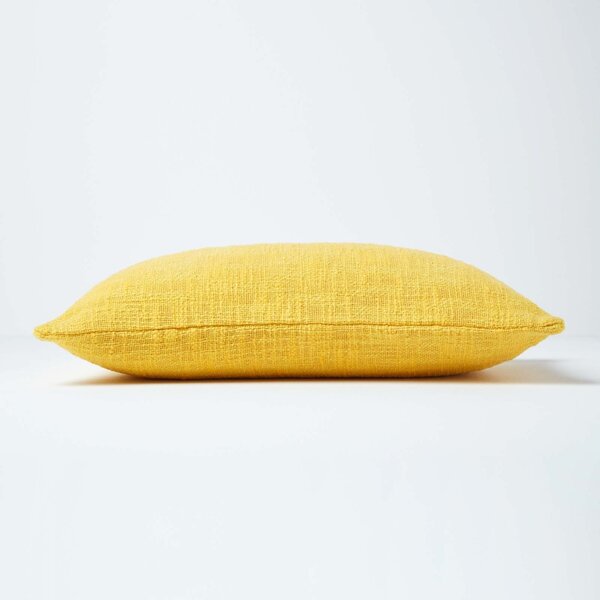 Homescapes Nirvana Cotton Yellow Rectangular Cushion Cover, 30 x 50 cm