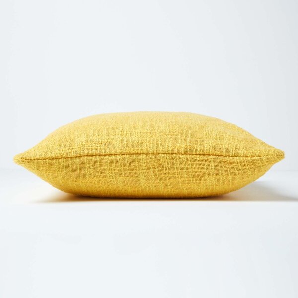 Homescapes Nirvana Cotton Yellow Cushion Cover, 45 x 45 cm