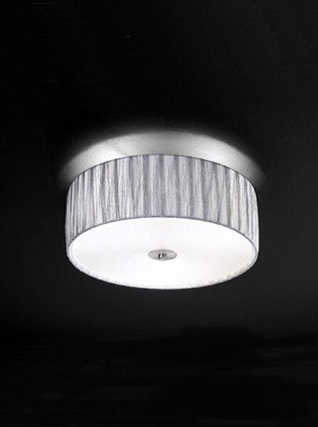 F2283/3 Medium Satin Nickel and Silver Flush Ceiling Light