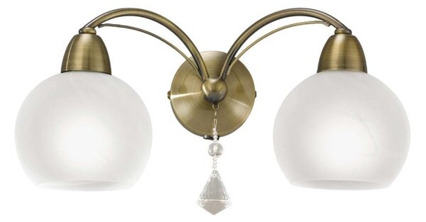 Franklite Thea F2278/2 2 Light Modern Bronze & Crystal Wall Light