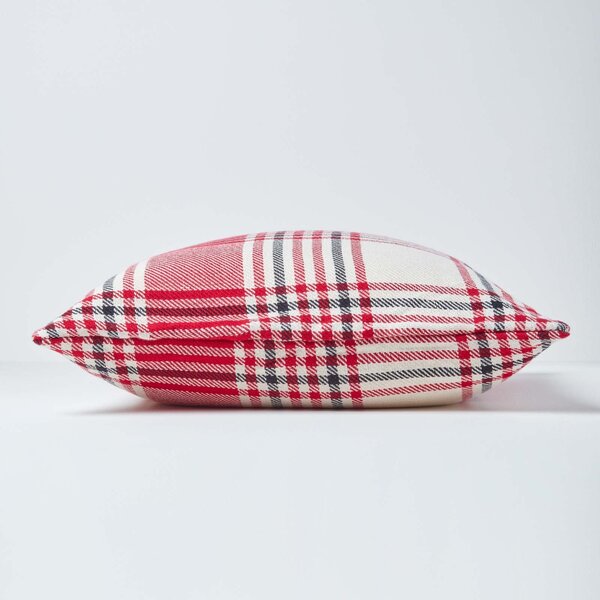 Homescapes Red Tartan Pattern Cushion Cover, 45 x 45 cm