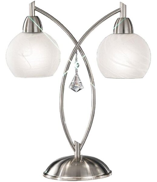 Franklite Thea TL907 2 Light Modern Chrome & Crystal Table Lamp