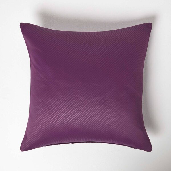 Homescapes Aubergine Herringbone Chevron Cushion Cover Cover