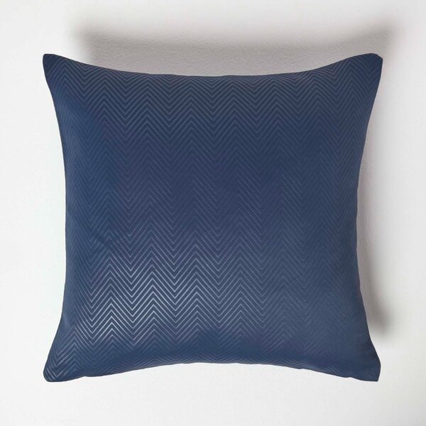 Homescapes Navy Blue Herringbone Chevron Cushion Cover Cover