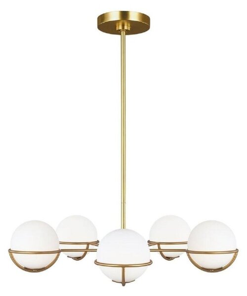 FE-APOLLO5-BB Apollo 5 Light Chandelier In Burnished Brass