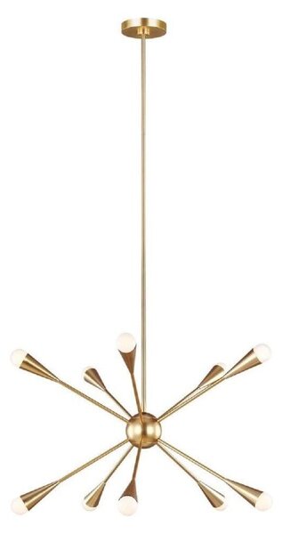 FE-JAX10-BB Jax 10 Light Chandelier In Burnished Brass