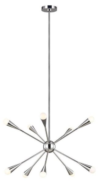 FE-JAX10-PN Jax 10 Light Chandelier In Polished Nickel