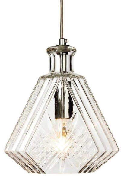 Firstlight 3448CH Decanter One Light Triangular Ceiling Pendant Light In Chrome With Clear Glass