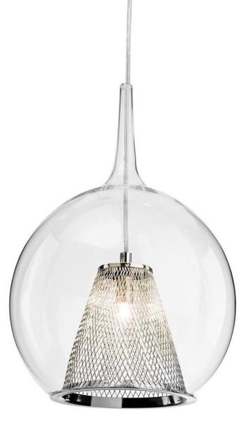 Firstlight 4929CH Arlo One Light Round Ceiling Pendant Light In Chrome With Clear Glass